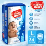 Fresh Happy Nappy Pant Diaper – L Size (9–14 kg), 34 Pcs