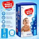 Fresh Happy Nappy Pant Diaper – S Size (4–8 kg), 42 Pcs