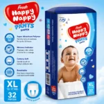 Fresh Happy Nappy Pant Diaper – XL Size (12–17 kg), 32 Pcs